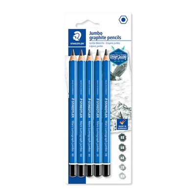 Sada grafitových ceruziek, jumbo, Staedtler, Design Journey, Lumograph - 5 ks