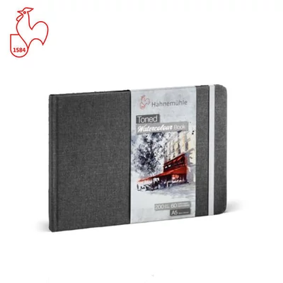 Akvarelový zápisník Hahnemühle Toned Watercolor Book, 200 g, 30 listov, A5, na šírku, sivý