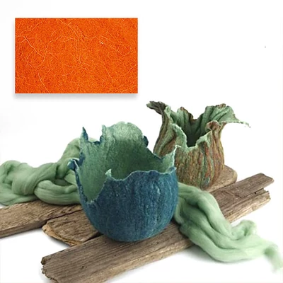 Vlna na plstenie, 100 g - oranžová