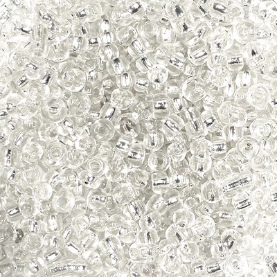 Koráliky, priehľadné, so strieborným lemovaním, 2 mm - strieborné