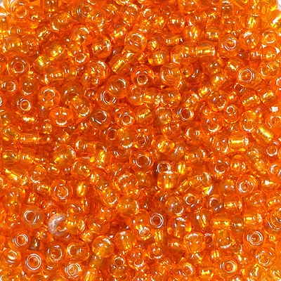 Koráliky, priehľadné, so strieborným lemovaním, 2 mm - oranžové