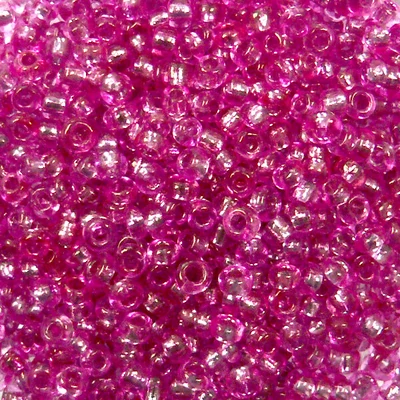 Koráliky, priehľadné, so strieborným lemovaním, 2 mm - ružové