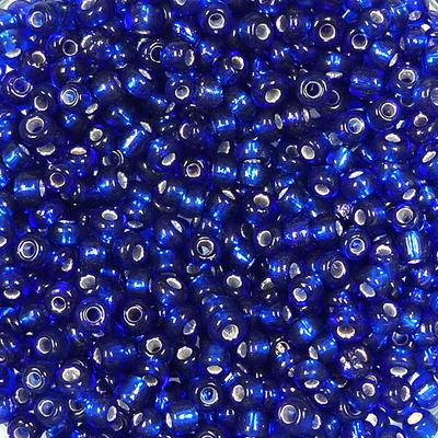 Koráliky, priehľadné, so strieborným lemovaním, 2 mm - tmavo modré