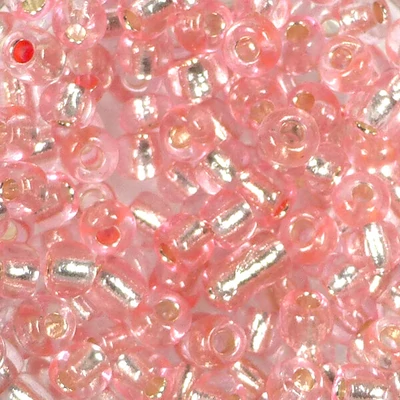 Koráliky, priehľadné, so strieborným lemovaním, 4 mm - ružové