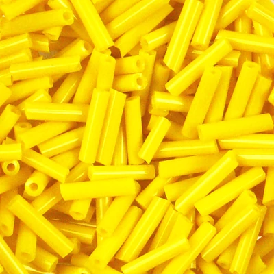 Dlhé koráliky, jednofarebné, 6 mm - citrónovo žlté