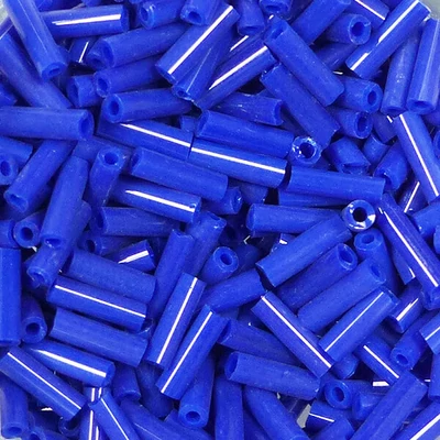 Dlhé koráliky, jednofarebné, 6 mm - tmavo modré