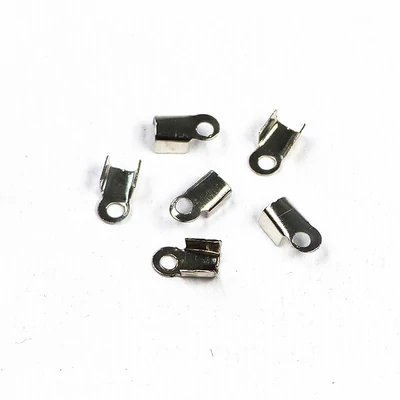 Kožená koncovka, štvorcová - ródiová, 3x6 mm