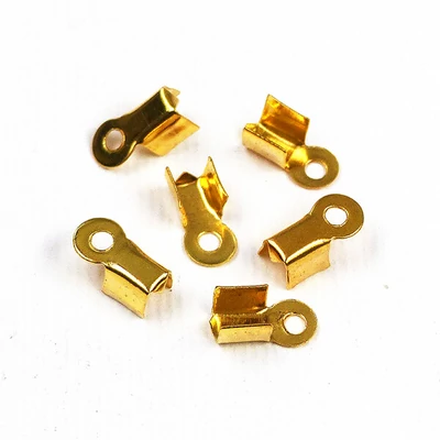 Kožená koncovka štvorcová - zlatá, 3x9 mm