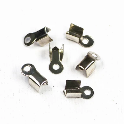 Kožená koncovka štvorcová - ródiová, 3x9 mm