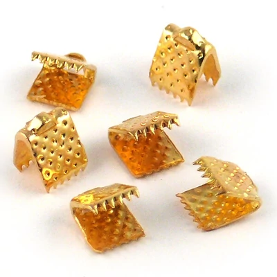 Koncový uzáver stuhy - zlatý, 6 mm