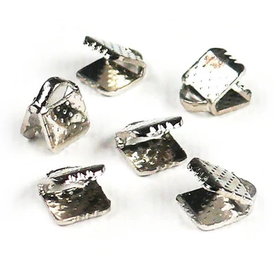 Koncový uzáver stuhy - ródiový, 6 mm