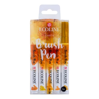 Sada akvarelových štetcových popisovačov Talens Ecoline Brush Pen - 5 ks, Earth