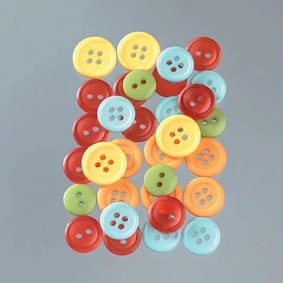 Plastové gombíky - citrus, 1-1,5 cm, 40 g