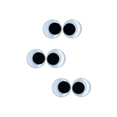 Pohyblivé oči, nalepovacie, okrúhle - 8 mm - 6 ks