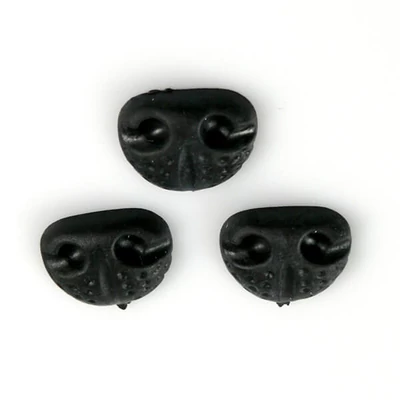Zvierací nos, čierny, nalepovací plast 14 mm, 3 ks