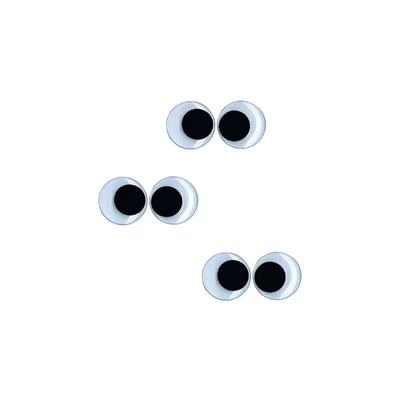 Pohyblivé oči, nalepovacie, okrúhle - 6 mm - 6 ks