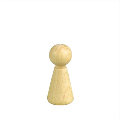 Drevené telo bábiky s hlavou - 1,5x3,6 cm, 1 bábika v tvare kužeľa