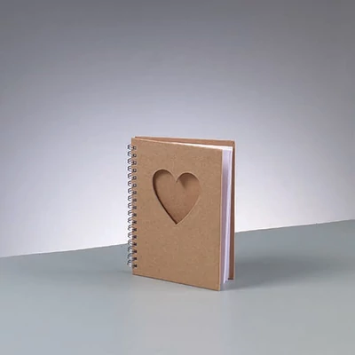 Zošit z papier-mache - A6, srdce