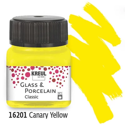 Farba na sklo a porcelán, Kreul, Classic - 01 kanárikovo žltá