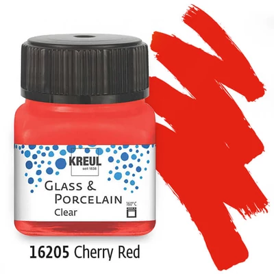 Farba na sklo a porcelán, Kreul, Clear - 05 čerešňa