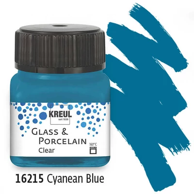 Üveg- és porcelánfesték, Kreul, Clear - ciánkék