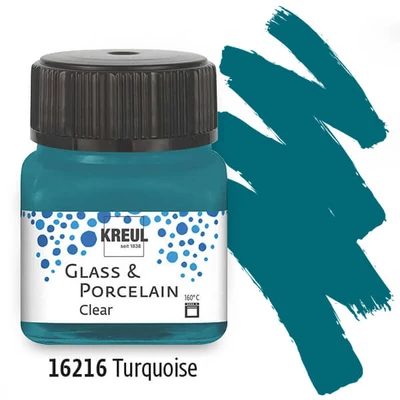 Farba na sklo a porcelán, Kreul, Clear - 16 tyrkysová