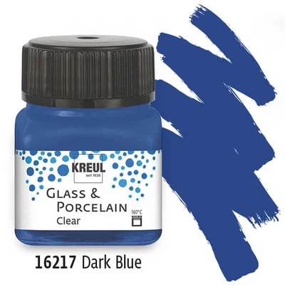 Farba na sklo a porcelán, Kreul, Clear - 17 tmavo modrá