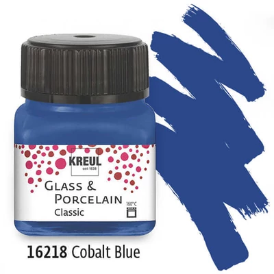 Farba na sklo a porcelán, Kreul, Classic - 18 kobaltová modrá