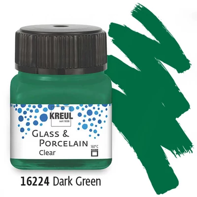Farba na sklo a porcelán, Kreul, Clear - 24 tmavozelená