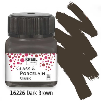 Farba na sklo a porcelán, Kreul, Classic - 26 tmavo hnedá