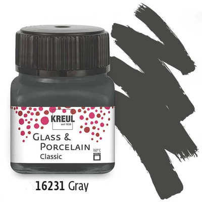 Farba na sklo a porcelán, Kreul, Classic - 31 sivá