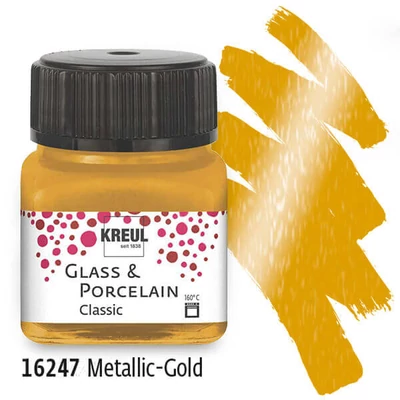 Farba na sklo a porcelán, Kreul, Classic - 47 metalická zlatá
