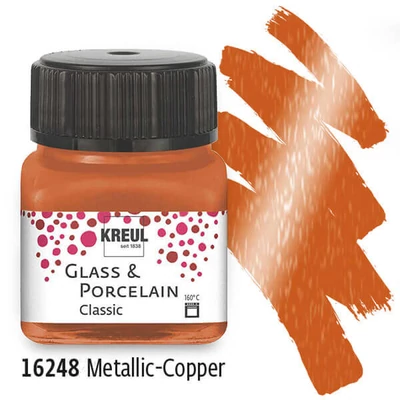 Farba na sklo a porcelán, Kreul, Classic - 48 metalická medená