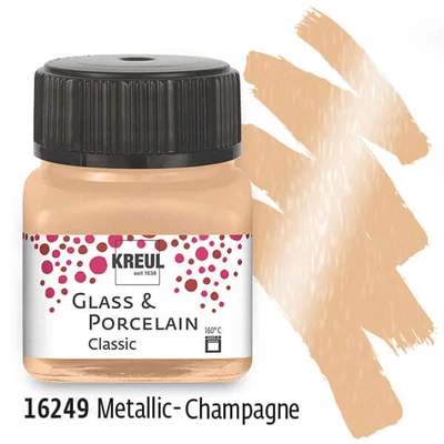Farba na sklo a porcelán, Kreul, Classic - 49 metalická šampanská