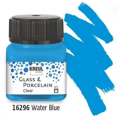 Farba na sklo a porcelán, Kreul, Clear - 96 vodová modrá
