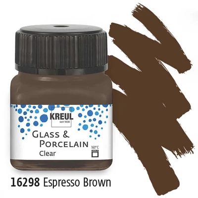 Farba na sklo a porcelán, Kreul, Clear - 98 kávovo hnedá