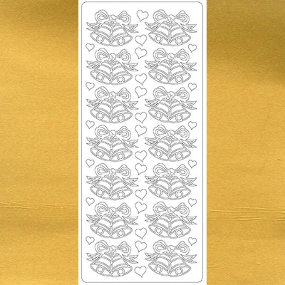 Obrysová nálepka - zvončeky, zlatá, 1657