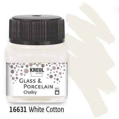 Farba na sklo a porcelán, Kreul, Chalky - 31 biela bavlna