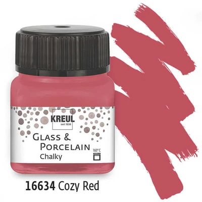 Farba na sklo a porcelán, Kreul, Chalky - 34 červená