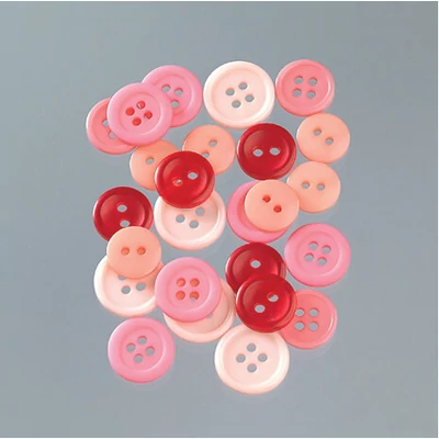Plastové gombíky - pink mix, 1-1,5 cm-40 g