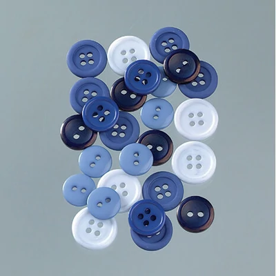 Plastové gombíky - blue, 1-1,5 cm, 40 g