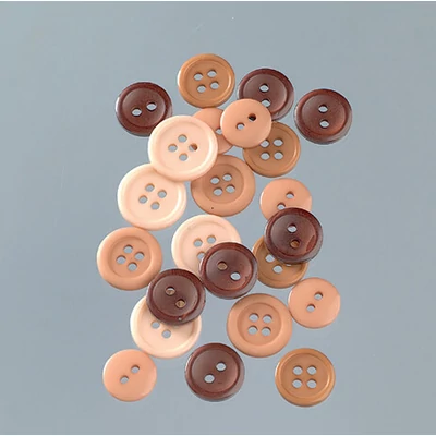 Plastové gombíky - béžový mix, 1-1,5 cm, 40 g