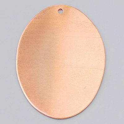 Smaltovaný červený medený základ- oválny, 41x31 mm