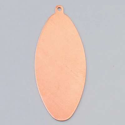 Smaltovaný červený medený základ - oválny, 59x25 mm