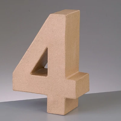 Číslo z papier-mache - 4, 10 cm