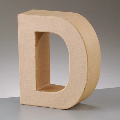 Písmeno z papier-mache - D, 10 cm