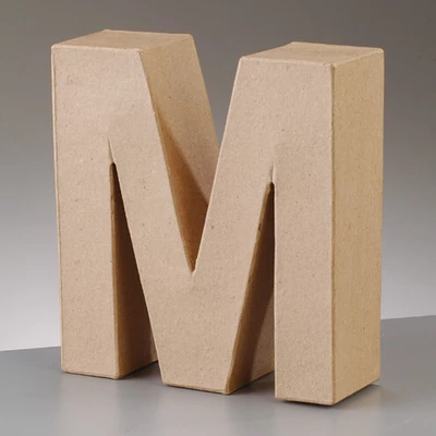 Písmeno z papier-mache - M, 10 cm