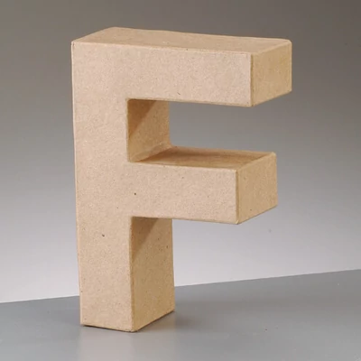Písmeno z papier-mache - F, 10 cm