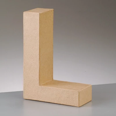 Písmeno z papier-mache - L, 10 cm