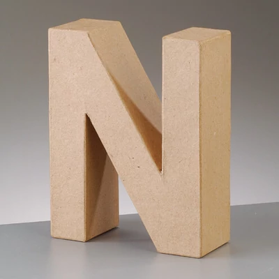 Písmeno z papier-mache - N, 10 cm